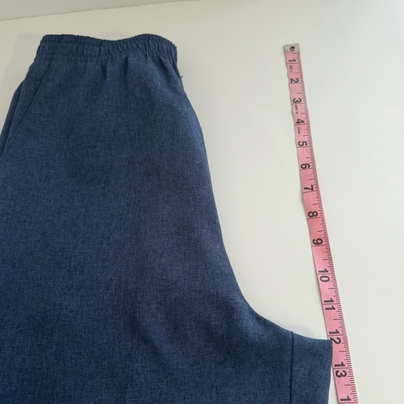 Lightweight blue and blackvery soft feel polyester trousers. W176 - Picture 7 of 9
